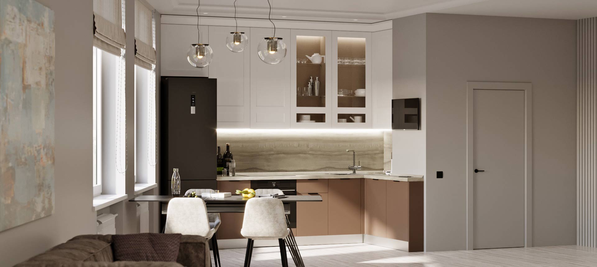 Трюфель коричневый / Белый премиум 