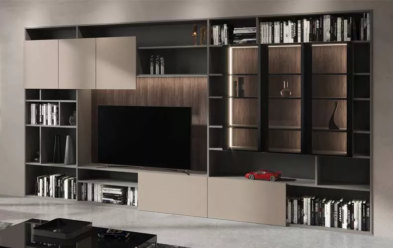 Современная мебель для гостиной с матовыми стеклами