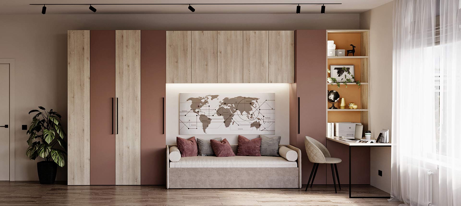 Сосна Аланд / Розовый кварц 