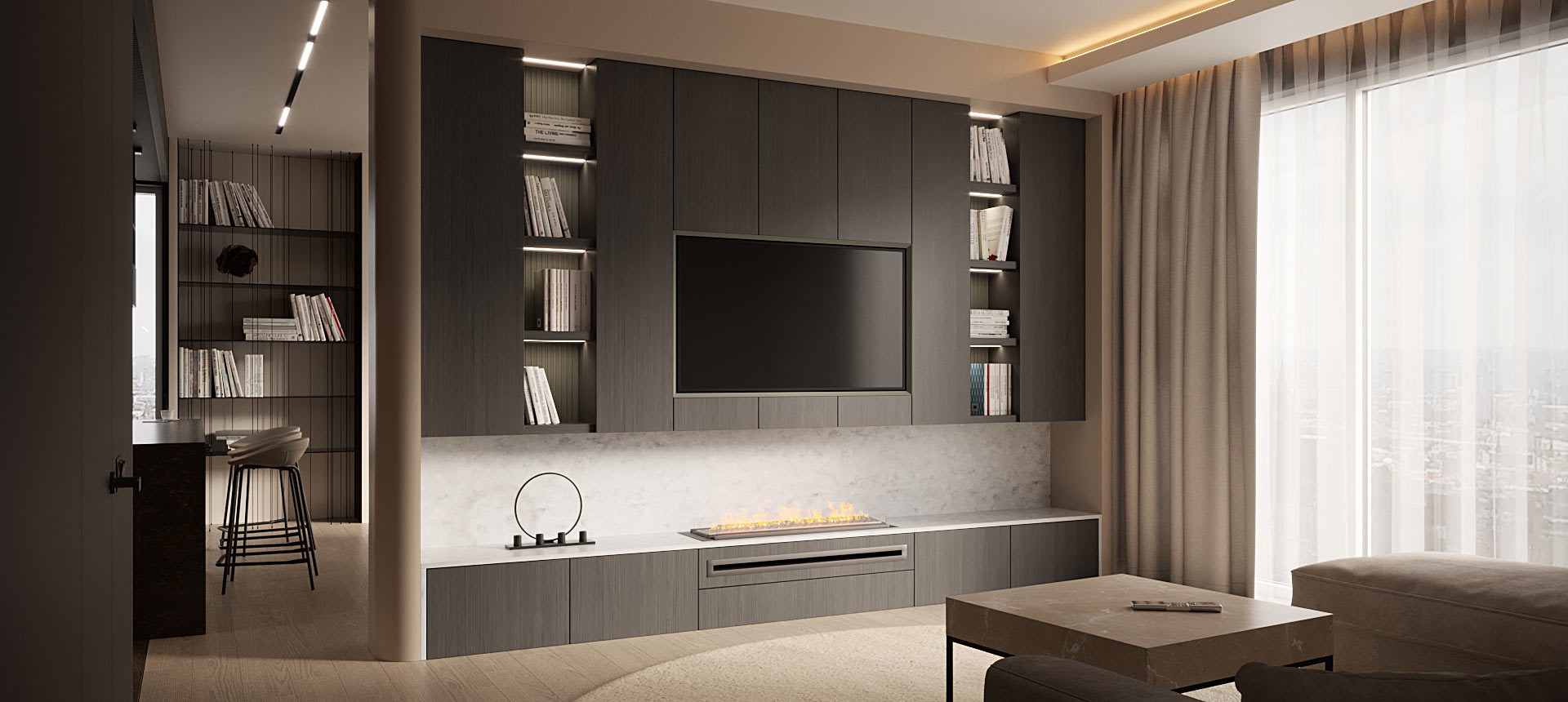 Дуб Сиэтл / кварц. агломерат Мулен 