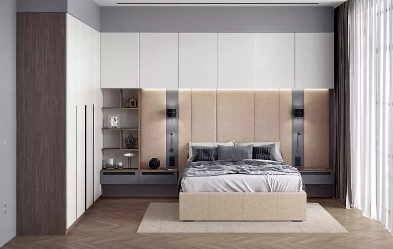 Распашной белый шкаф в спальню