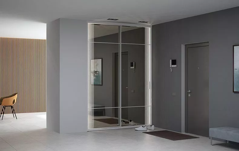 Шкаф-купе с зеркалом в прихожую
