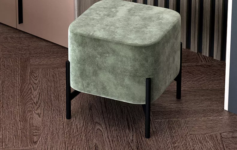 Пуф Лофт 1 на опорах 140мм зеленый