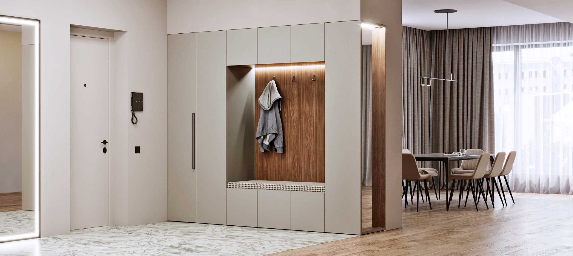 Белый Фарфоровый Оникс / Орех&nbsp;Линкольн&nbsp;