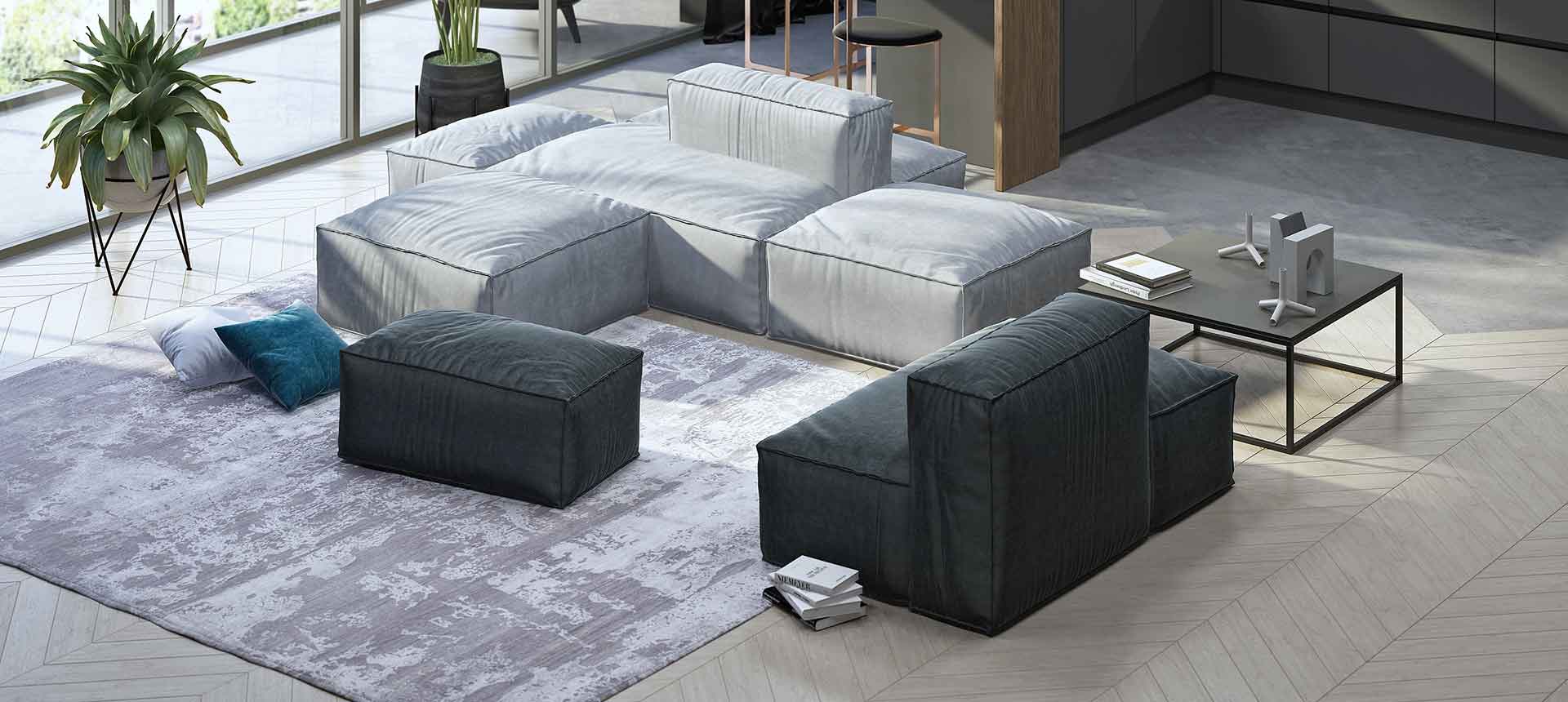 велюр Grand 11 Dove / велюр Grand 10 Steel 