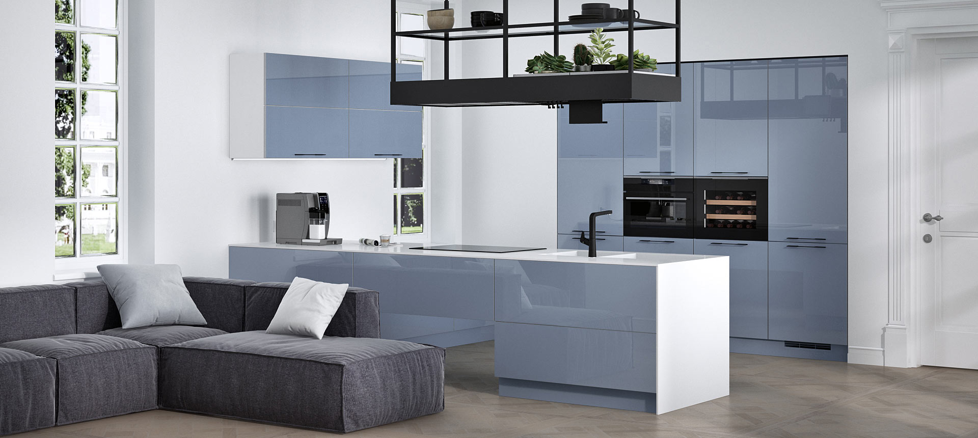 стекло Matelac цвет Синяя тень