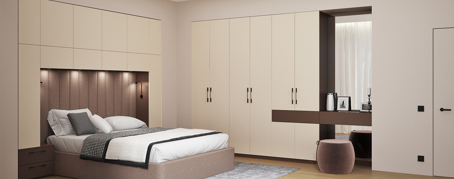 Мебель в спальню с антресольными шкафами - фото No 1