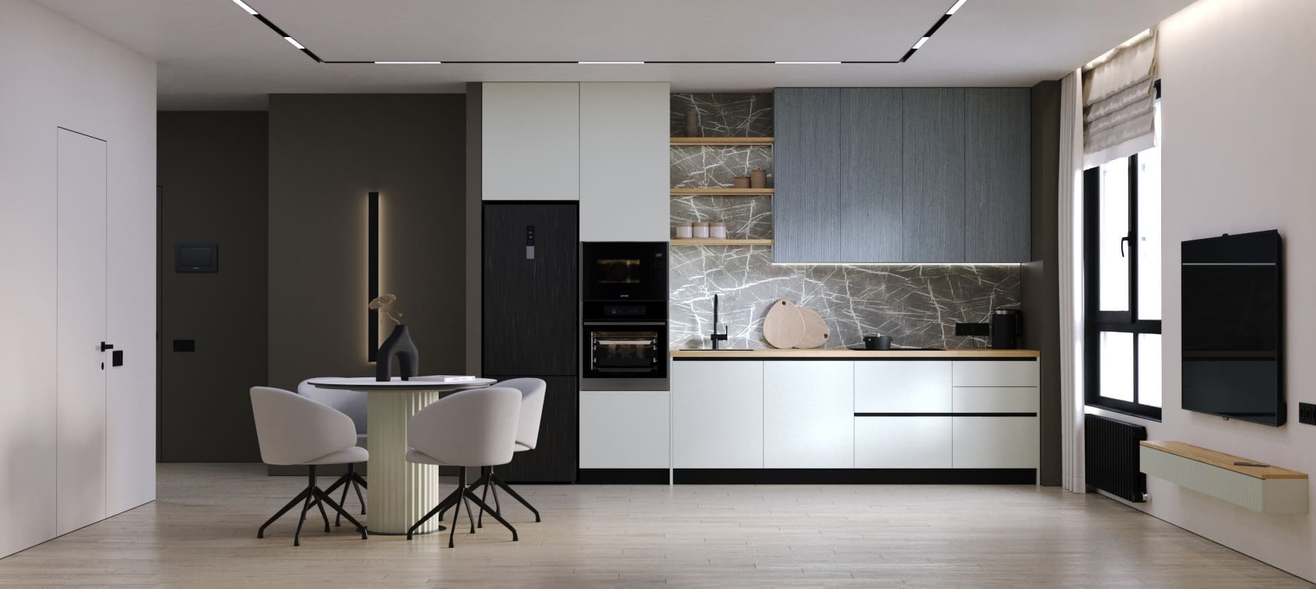 Горный хрусталь матовый / Дуб Сиэтл 