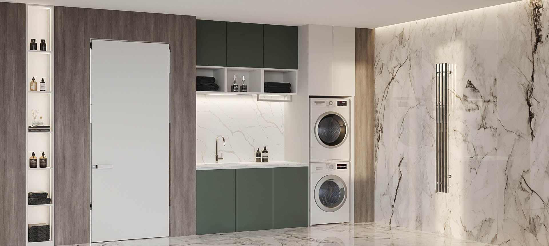 Сумрачный Нефрит матовый / Белый премиум 