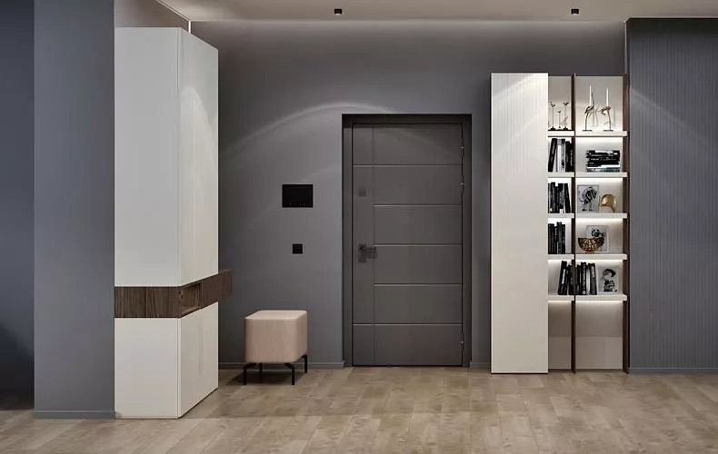 Шкаф в прихожую с открытыми полками