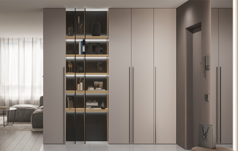 Шкаф в прихожую со стеллажом