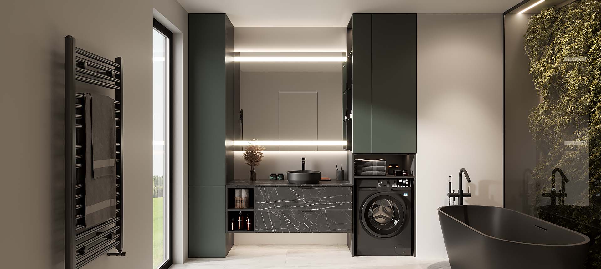 Сумрачный Нефрит матовый / Мрамор&nbsp;Ронда&nbsp;