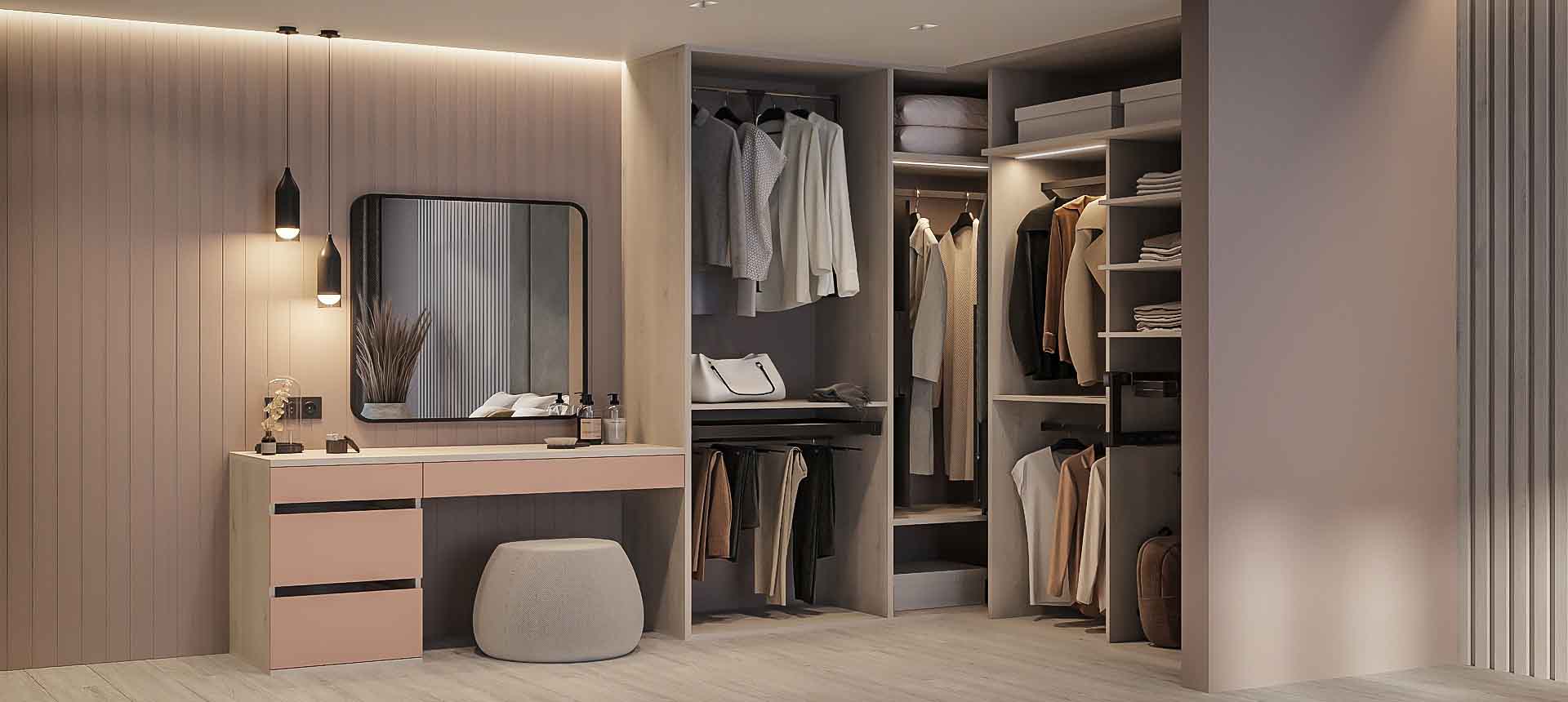 Розовый кварц матовый / Сосна Аланд 