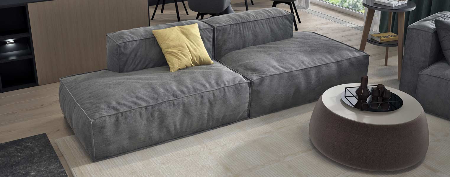 Прямой диван Уно в серых тонах - фото No 2