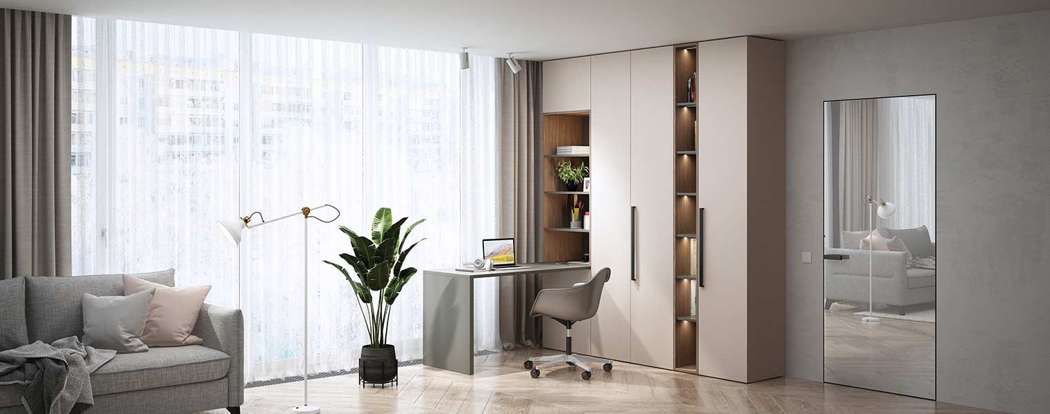 Шкаф на балкон с полками и витриной - фото No 2