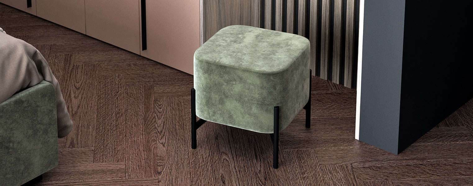 Пуф Лофт 1 на опорах 140мм зеленый - фото No 1