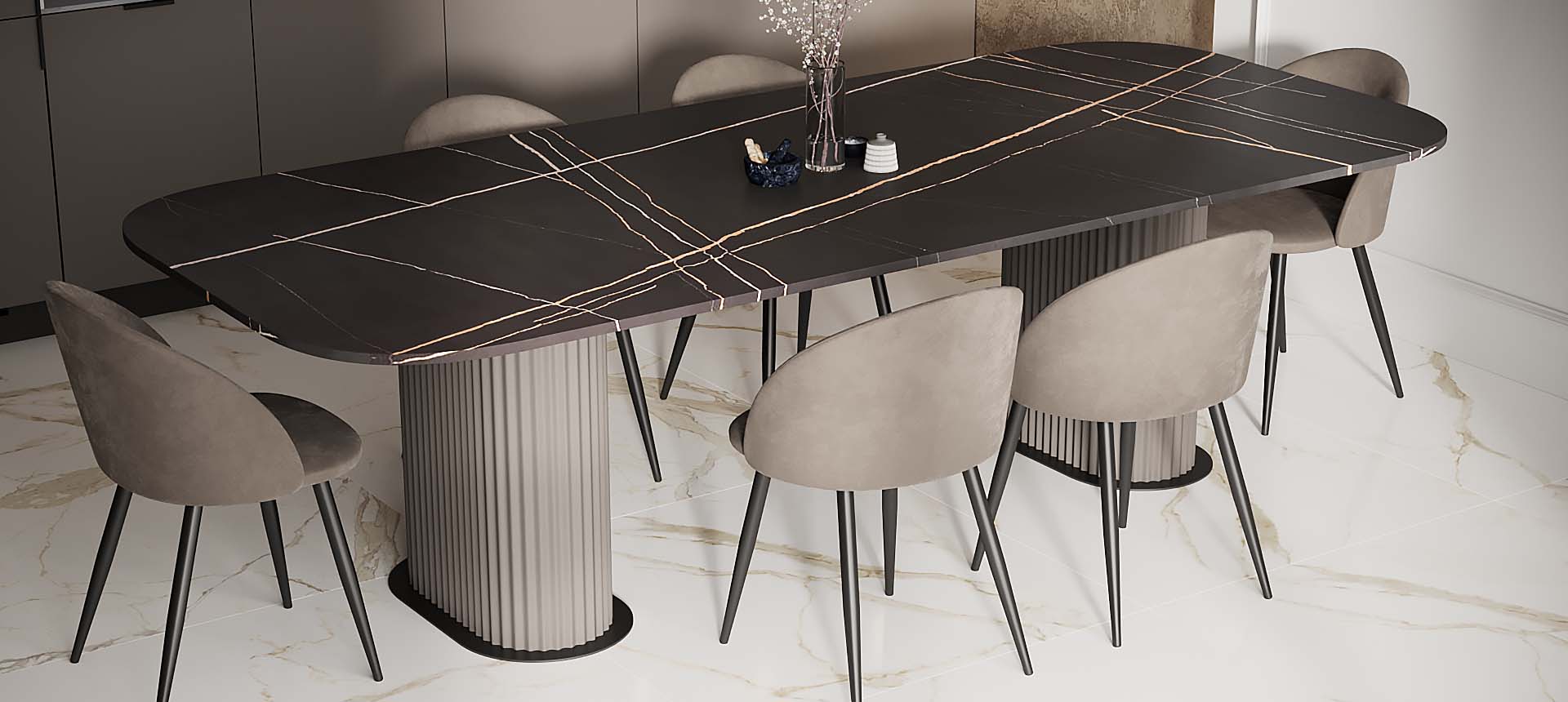 кварцевый агломерат Марсель Калакатта / эмаль&nbsp;цвет&nbsp;NCS&nbsp;S&nbsp;5005-Y80R&nbsp;