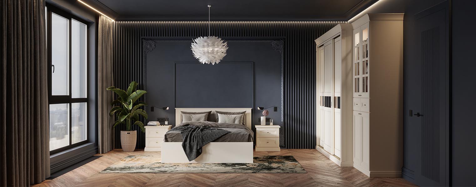 Шкаф-купе классический в спальню - фото No 2