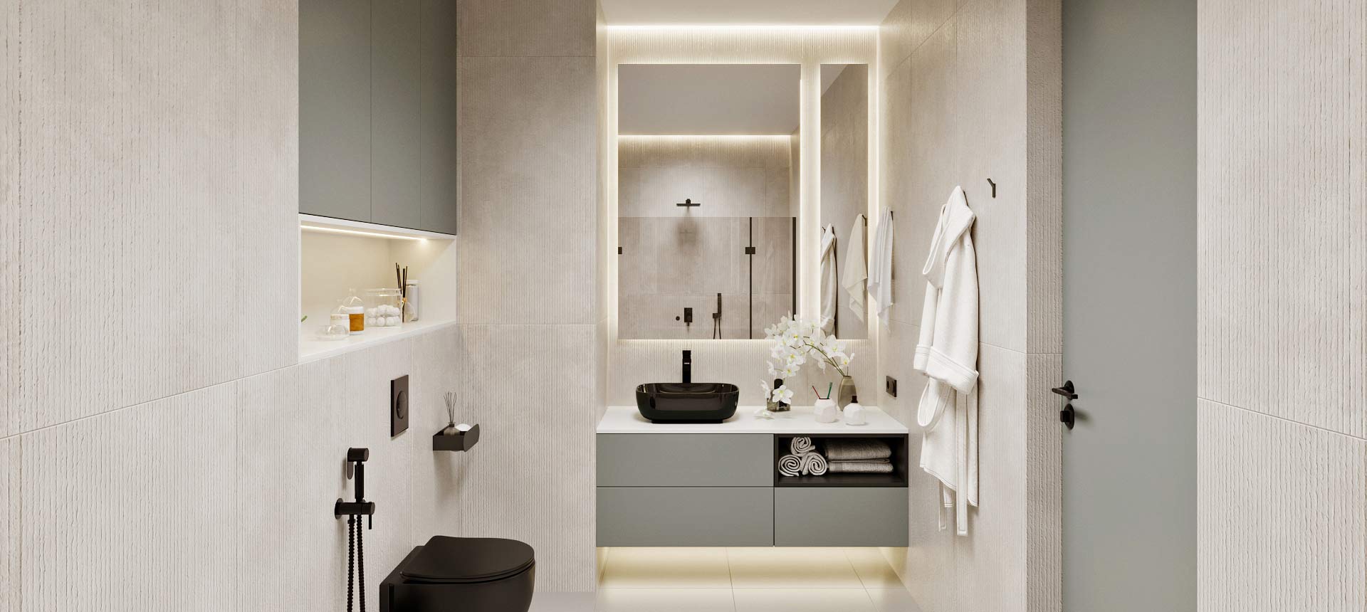 Стальной графит / Белый премиум 