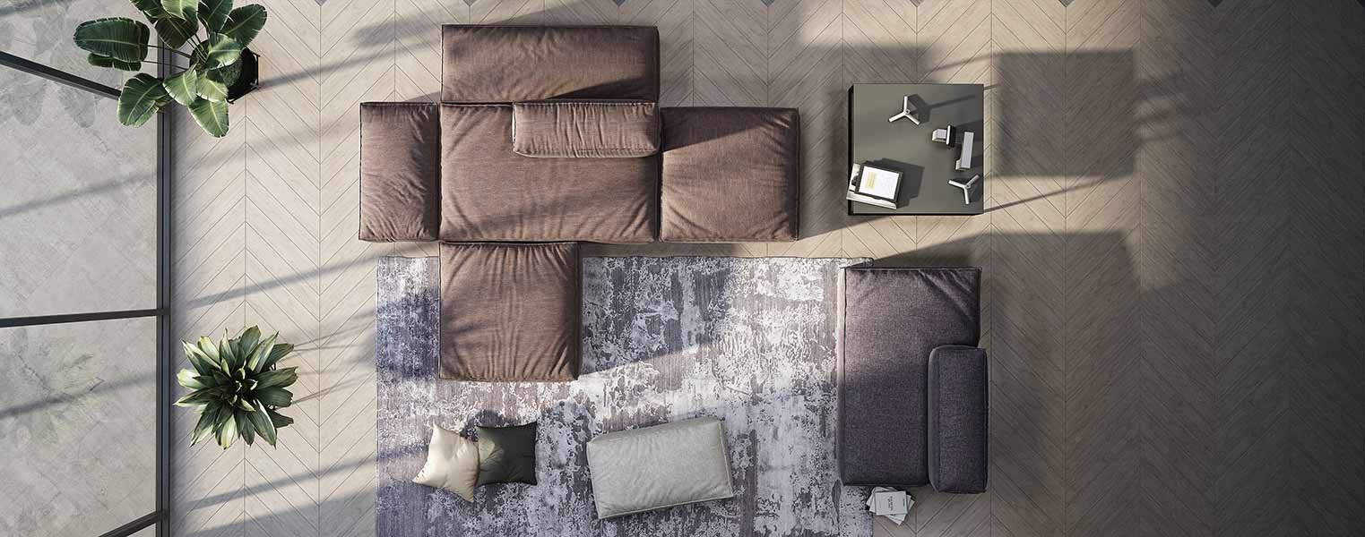 Диван Уно из разноцветных модулей - фото No 2