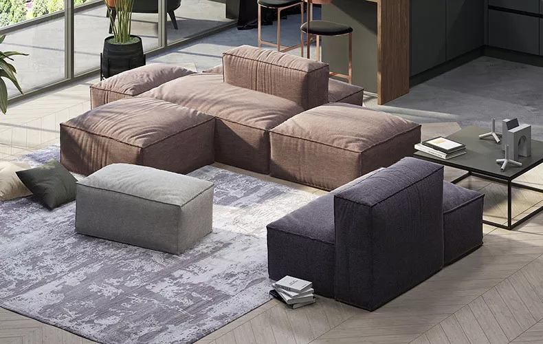 Диван Уно из разноцветных модулей