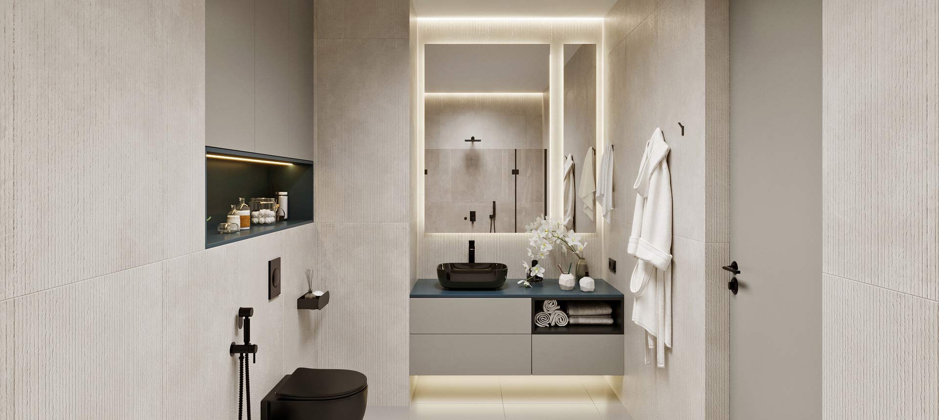 Пепельный Аметист матовый / Аквамарин матовый 