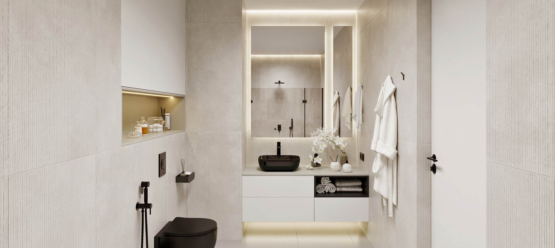 Белый премиум / Светло-серый 