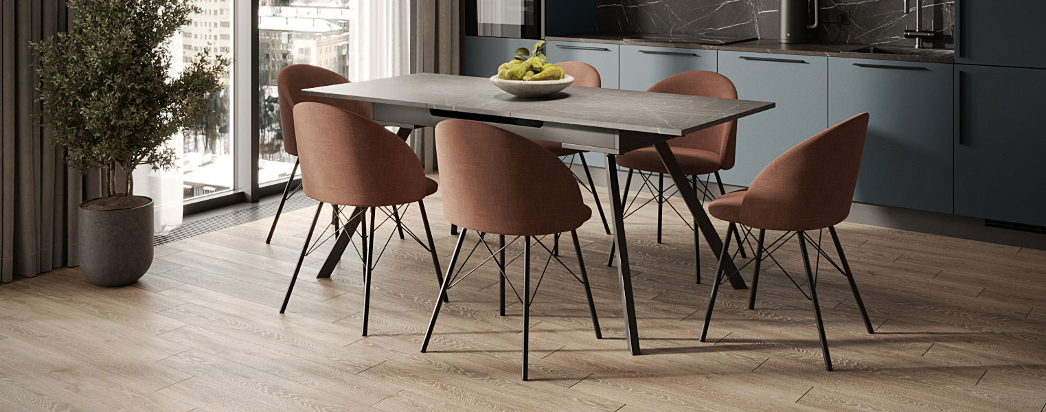 Кухонный стол-трансформер Баут с опорами Портофино - фото No 2