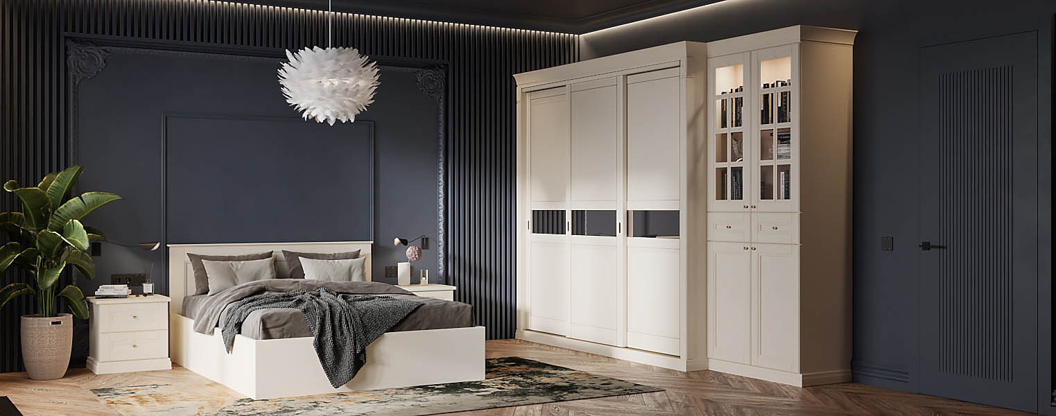 Шкаф-купе классический в спальню - фото No 1