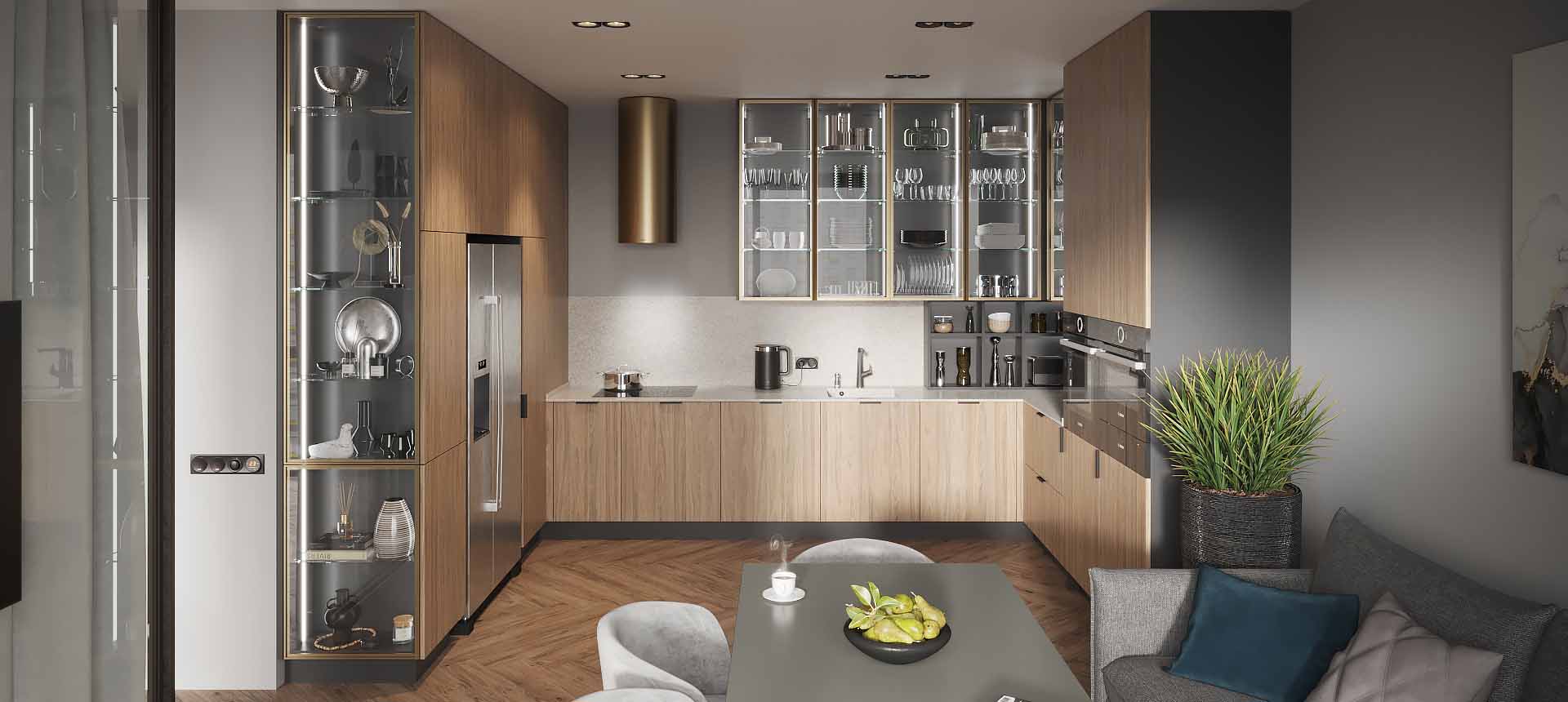 Орех Карини белёный / Космос&nbsp;серый&nbsp;