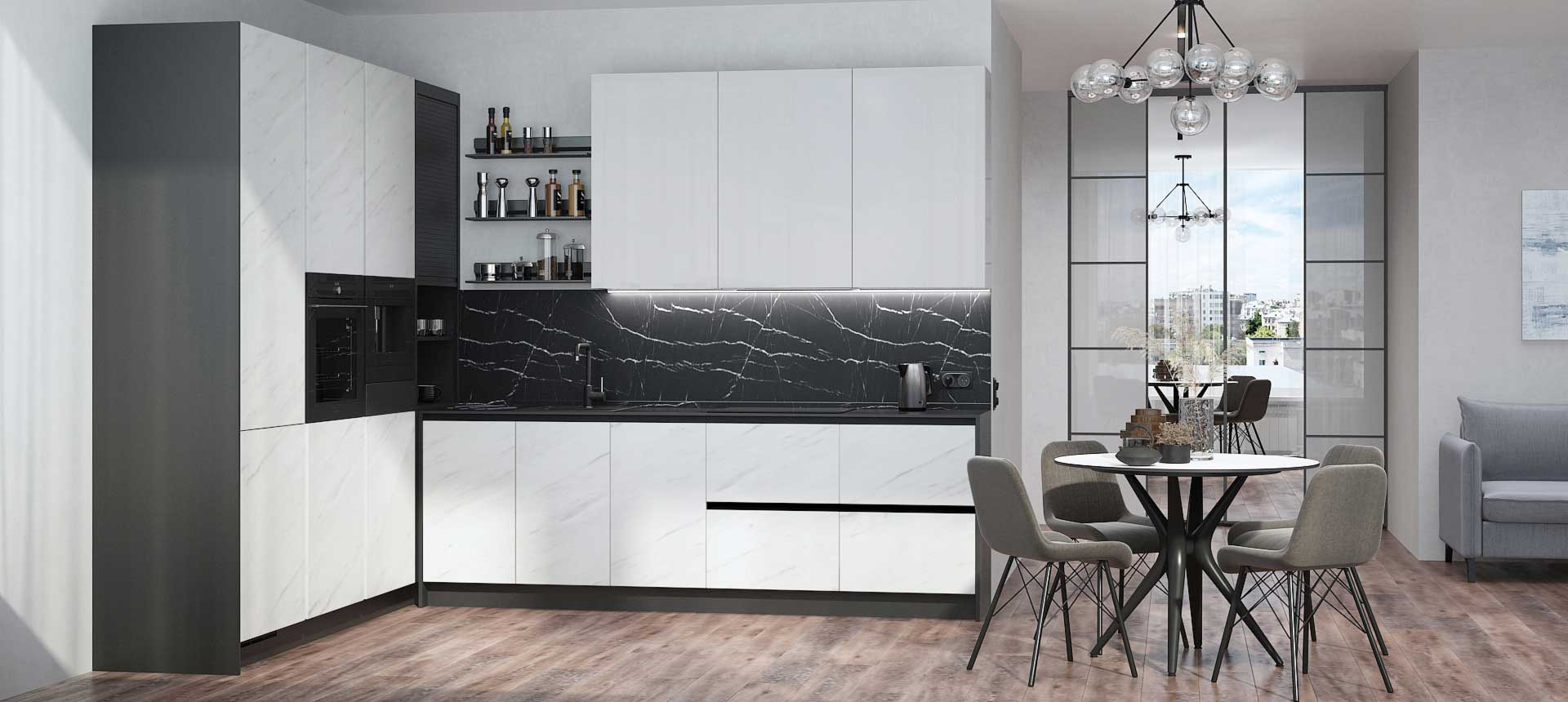 Мрамор Леванто Белый / эмаль цвет NCS S 1002-R50B 