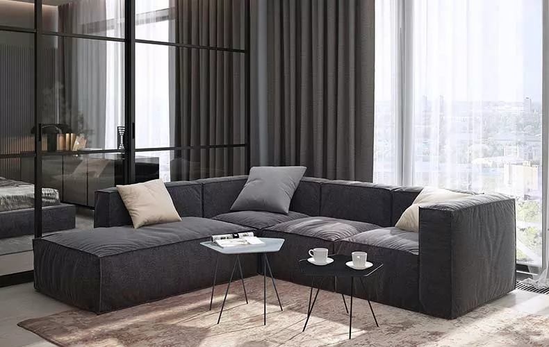 Угловой модульный диван Уно в гостиную