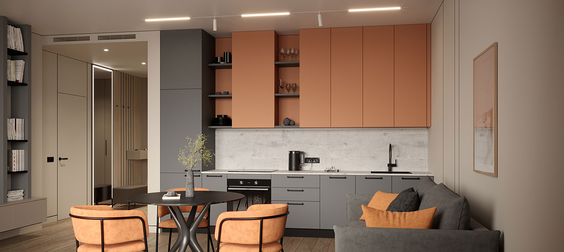 Серый монументальный / Карамель&nbsp;Нюд&nbsp;