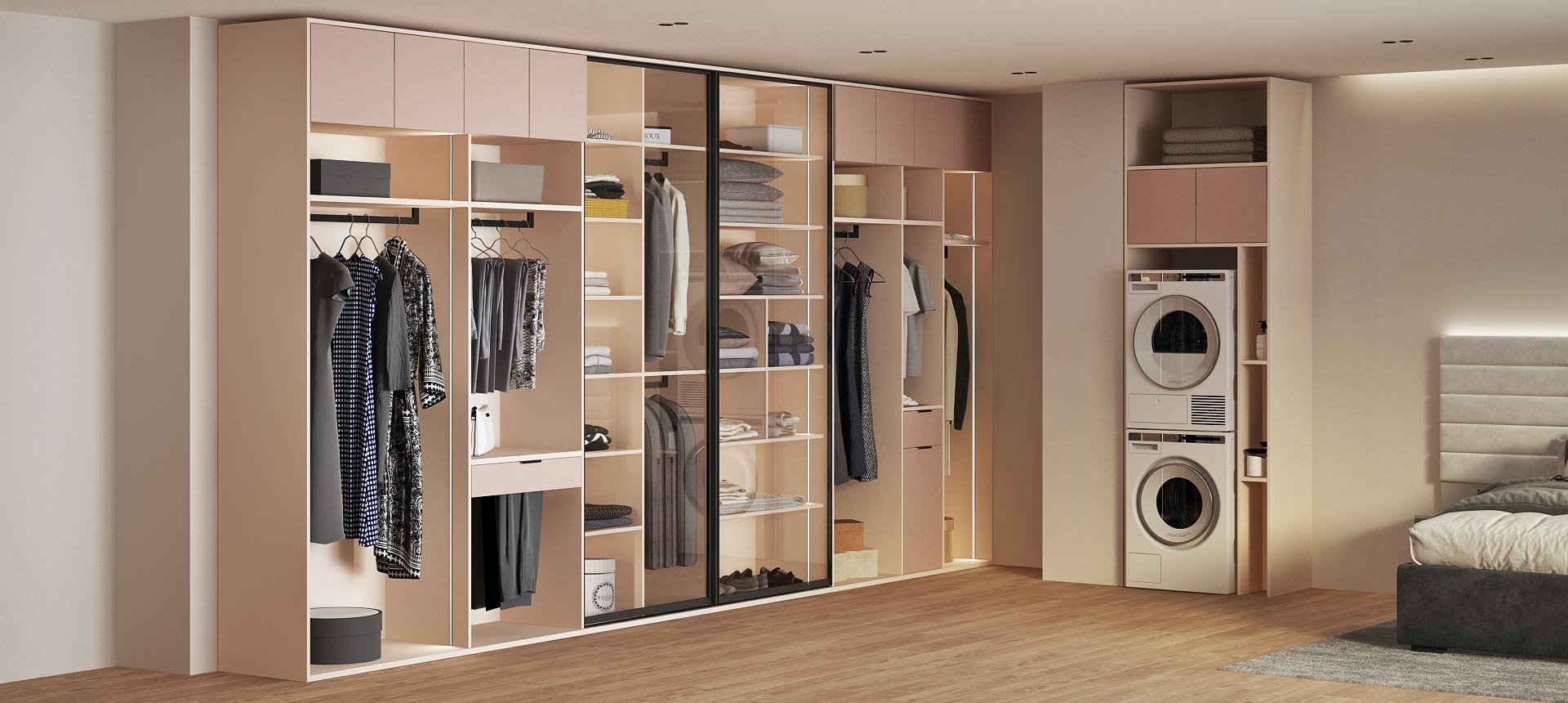 Кашемир серый / Розовый кварц матовый 