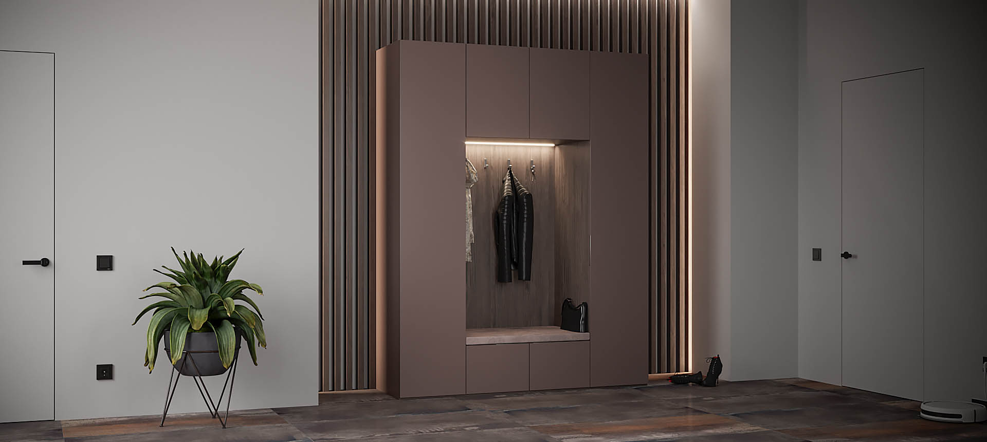 Трюфель коричневый / Флитвуд серая лава 