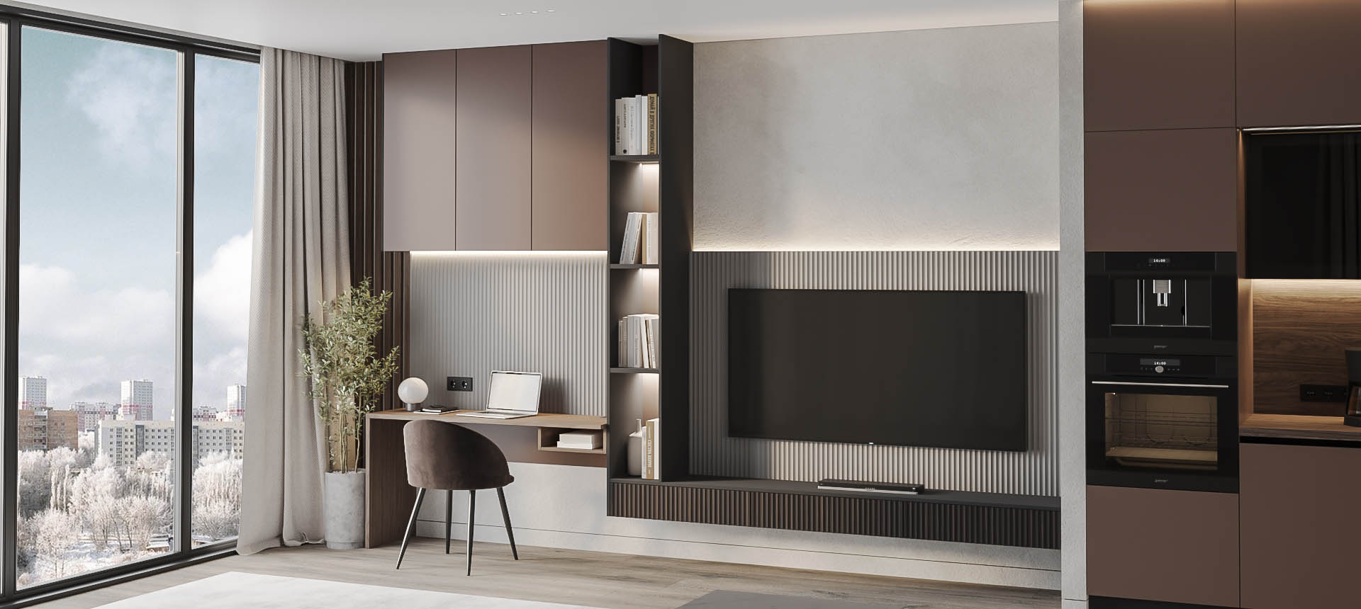 Трюфель коричневый / Эбен черный 