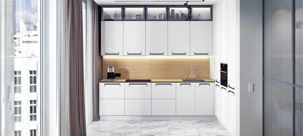 Какую столешницу подобрать к белой кухне - фото 11