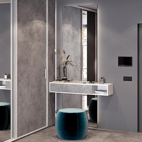 Двухдверный шкаф-купе с зеркалом в прихожую - детальное фото № 3