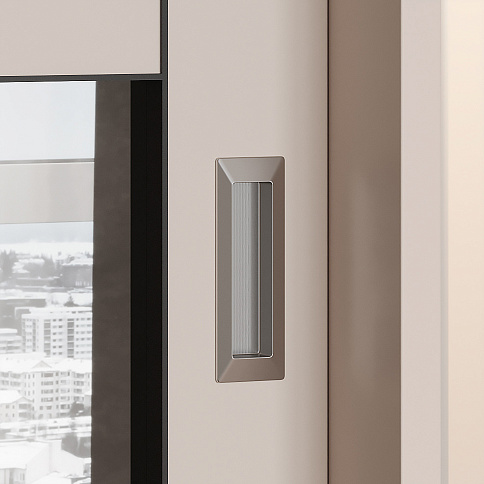 Двухдверный шкаф-купе зеркальный на балкон - детальное фото № 1