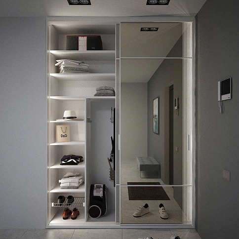 Шкаф-купе с зеркалом на балкон - детальное фото № 2