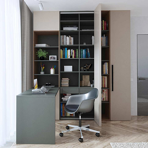 Шкаф на балкон с полками и витриной - детальное фото № 1