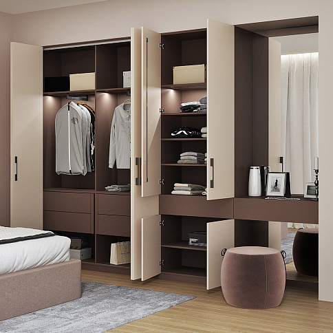 Мебель в спальню с антресольными шкафами - детальное фото № 3