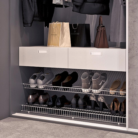 Двухдверный шкаф-купе с зеркалом в прихожую - детальное фото № 5