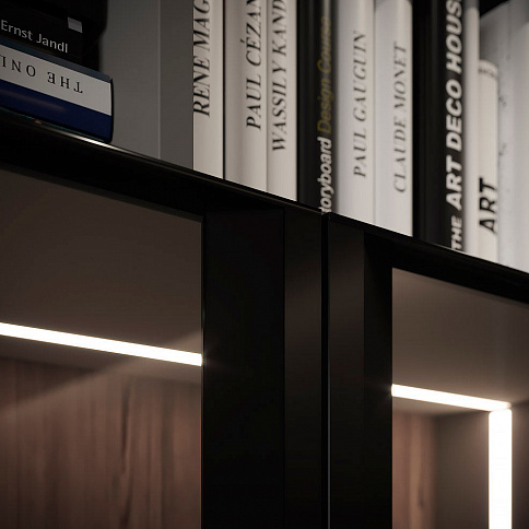 Современный шкаф витрина в гостиную - детальное фото № 1