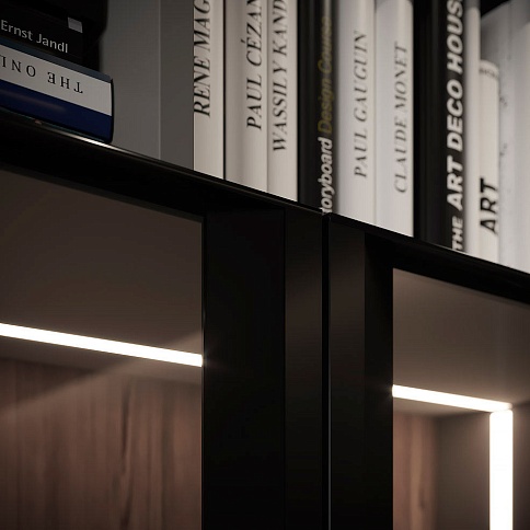 Современная мебель для гостиной с матовыми стеклами - детальное фото № 2