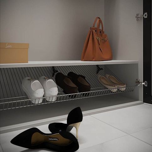 Распашной шкаф с зеркалом на балкон - детальное фото № 3