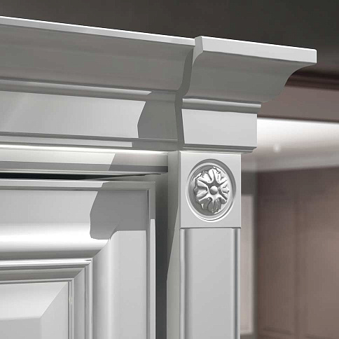 Белый шкаф-купе с зеркалом в прихожую - детальное фото № 1