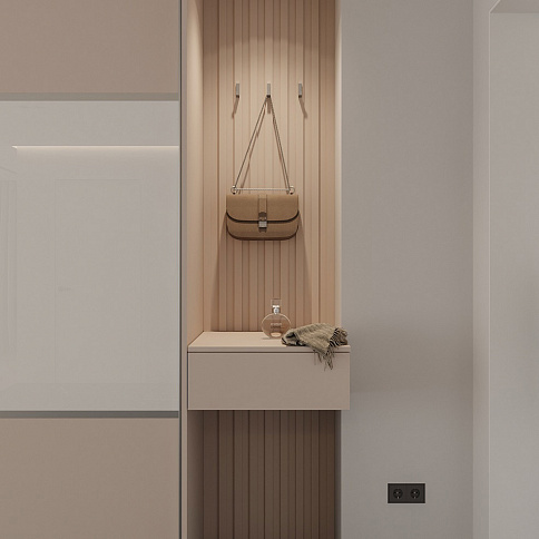 Шкаф-купе с зеркалом и тумбой в прихожую - детальное фото № 1