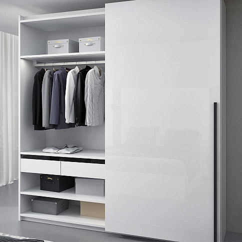 Белый шкаф-купе в спальню - детальное фото № 1