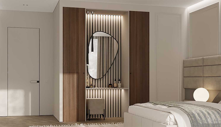 Шкаф с зеркалом на две створки в спальню